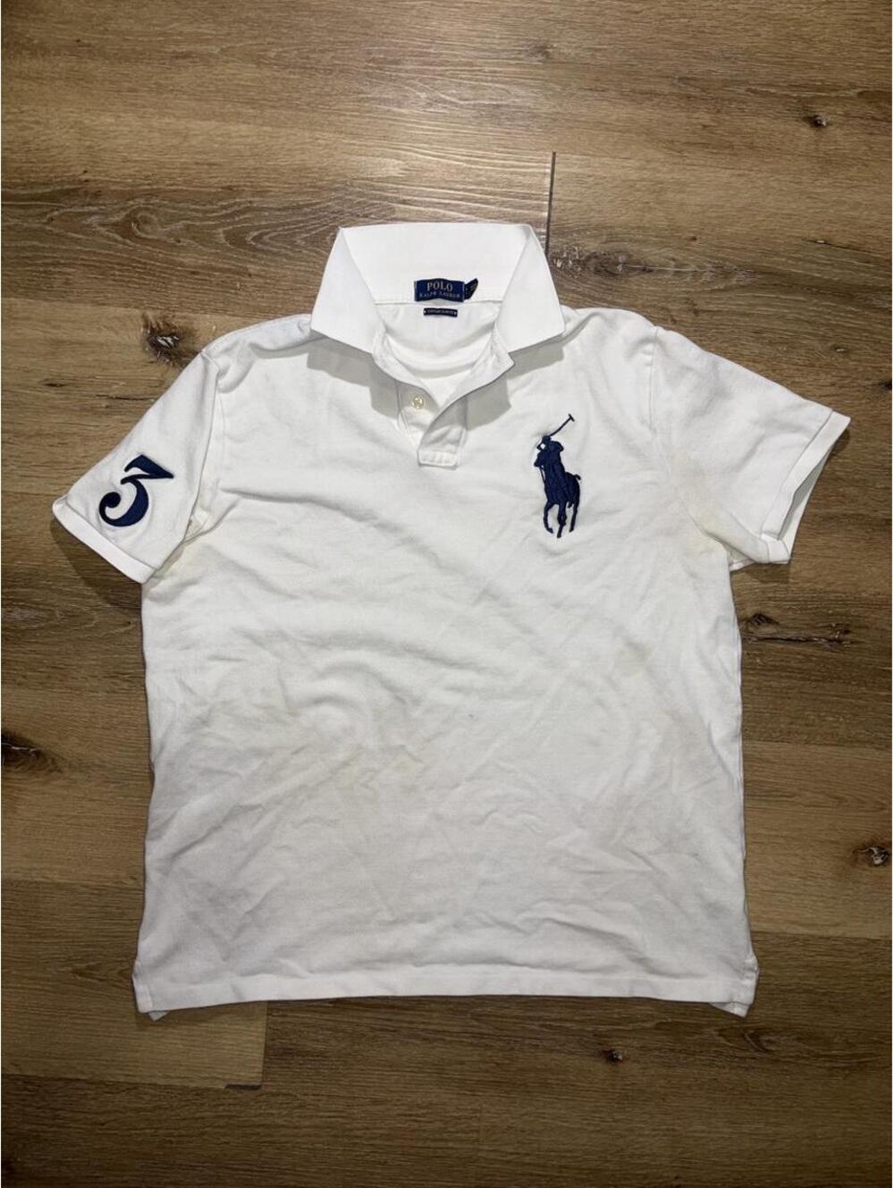 Polo Ralph Lauren Men’s XL White Big Pony Custom Slim Fit Polo